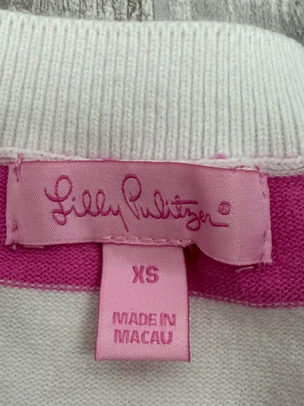 Lilly Pulitzer pink and white striped long-sleeve knit sweater cotton blend XS